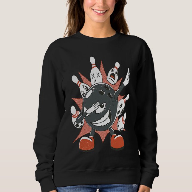 Sweatshirt Funny Bowling Dabbing Bowling Ball Bowling Pin Str (Devant)