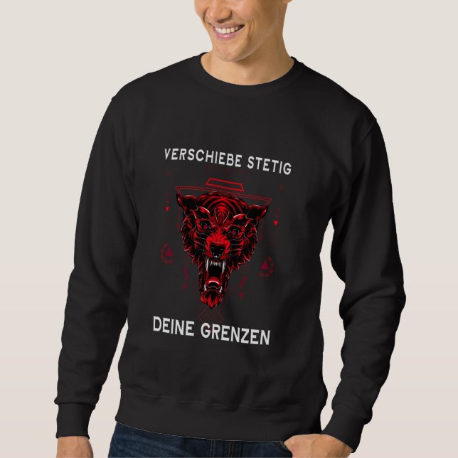 Sweatshirt Funny Calisthenics Moving Boundaries Red Wolf Work (Devant)
