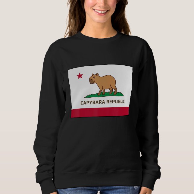 Sweatshirt Funny Capybara Republic California Flag (Devant)