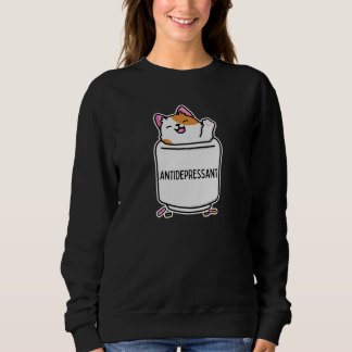 Sweatshirt Funny Chat Antidépresseur Boîte Med