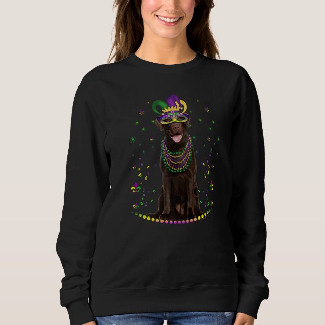 Sweatshirt Funny Chocolate Lab Lover Cute Mardi Gras Carnival (Devant)