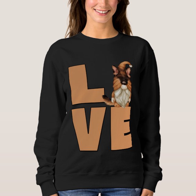 Sweatshirt Funny Dog Graphic For Gnome Lover I Love My German (Devant)
