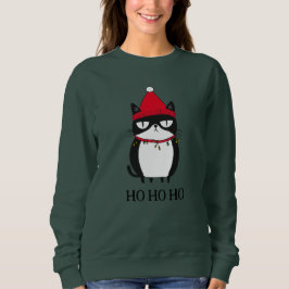 Sweatshirt Funny Grouchy Chat Catmas Humour Noël