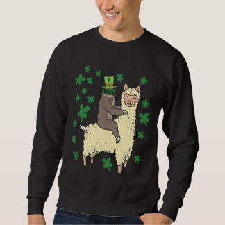 Sweatshirt Funny Irish Sloth Llama St patrick