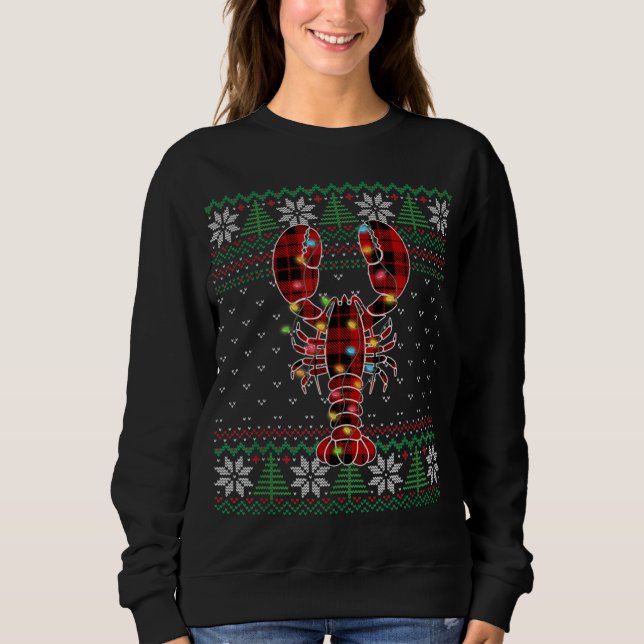 Sweatshirt Funny Lobster Ugly Sweater Christmas Animals Light (Devant)