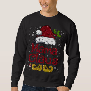 Sweatshirt Funny Mama Claus Matching Famille Noël Père Noël H
