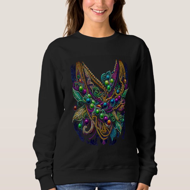 Sweatshirt Funny Mardi Gras Carnival parade with beads party  (Devant)