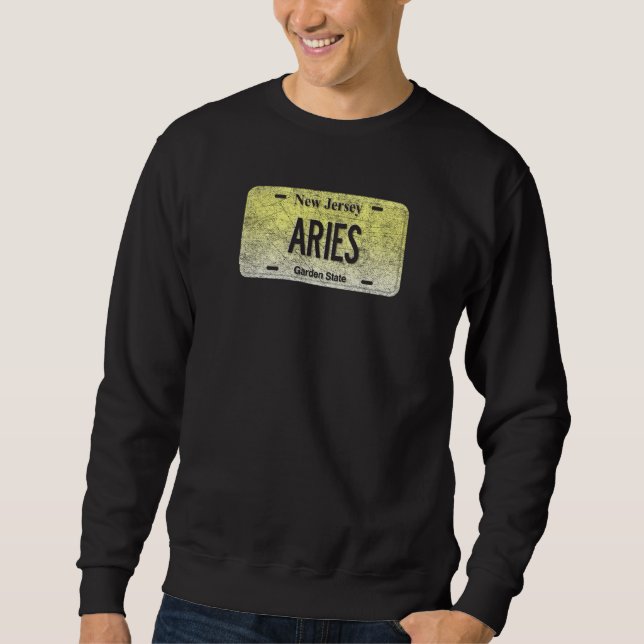 Sweatshirt Funny Nj State Vanity Licence Plate Aries (Devant)
