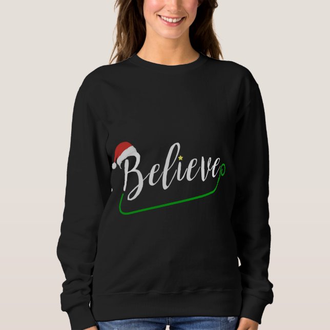 Sweatshirt Funny Noël Express polaire croire Pyjamas Sant (Devant)