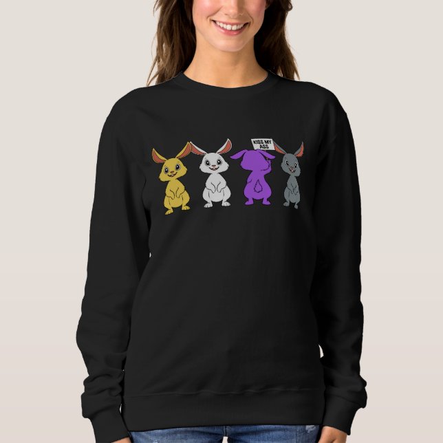 Sweatshirt Funny Nonbinary Bunny Gift (Devant)