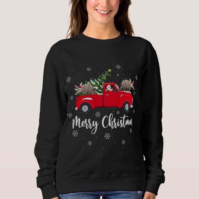 Sweatshirt Funny Père Noël équitation Arbre de Noël Camion Aa (Devant)