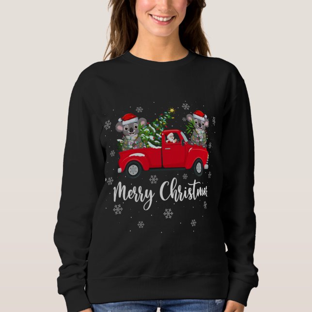 Sweatshirt Funny Père Noël équitation Arbre de Noël Camion Ko (Devant)