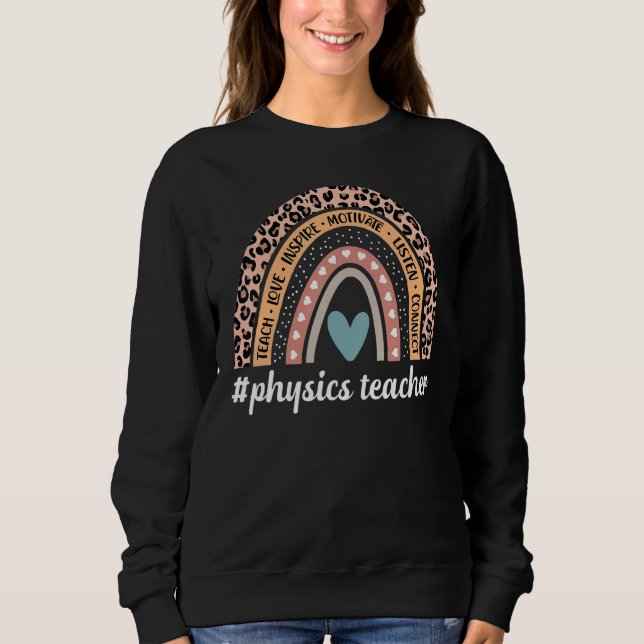 Sweatshirt Funny Physics Teacher Rainbow Leopard Science Phys (Devant)