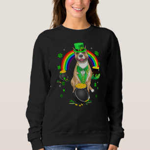 Sweatshirt Funny Pit Bull Leprechaun Shamrock St Patrick's Da