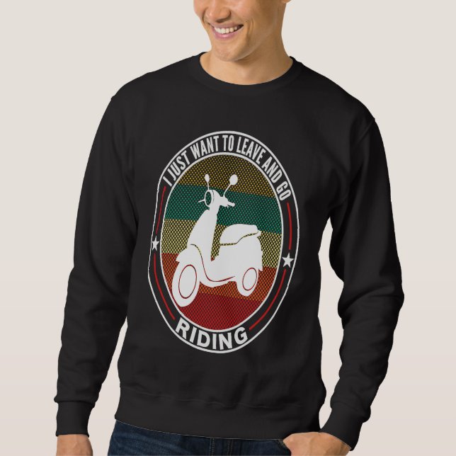 Sweatshirt Funny Retro Moped Scooter Enthusiast Motorcycle Ri (Devant)