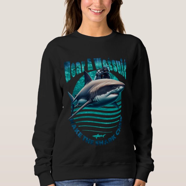 Sweatshirt Funny Shark Plongeur Océan sous-marin requin Scu (Devant)