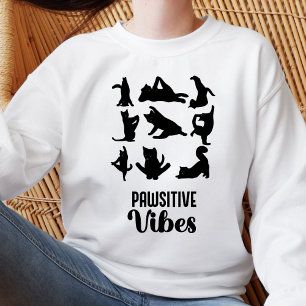 Sweatshirt Funny  Six Cats Yoga Positions  