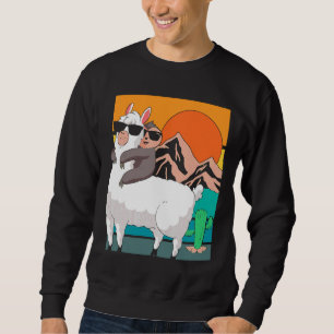 Sweatshirt Funny Sloth Riding Llama Dans