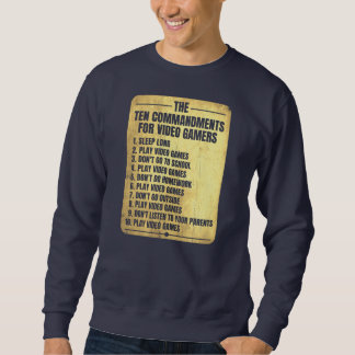Sweatshirt Funny Ten Commandments For Video Gamers Boys