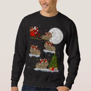 Sweatshirt Funny Xmas Éclairage Arbre Père Noël équitation Bu