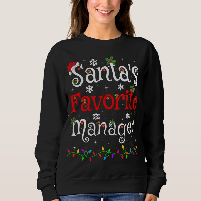 Sweatshirt Funny Xmas Lighting Père Noël Favorite Manager Chr (Devant)