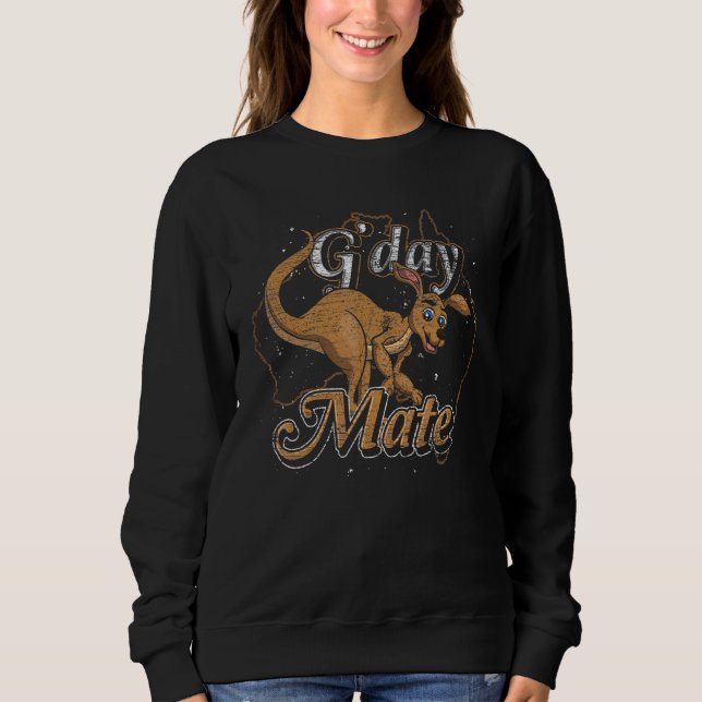 Sweatshirt G Day Mate Cute Aussie Kangaroo Animal Australie (Devant)