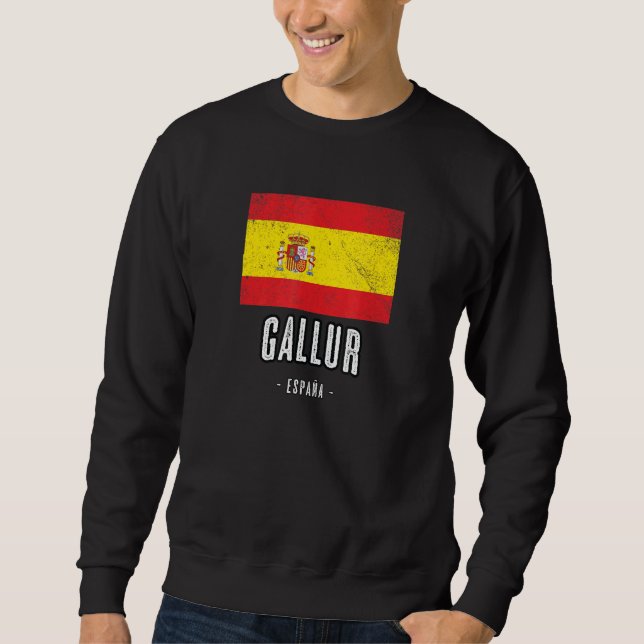 Sweatshirt Gallur Espagne Es Drapeau Ville Bandera Ropa (Devant)