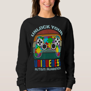 Sweatshirt Gamer Enfants Sensibilisation sur l'autisme Garçon