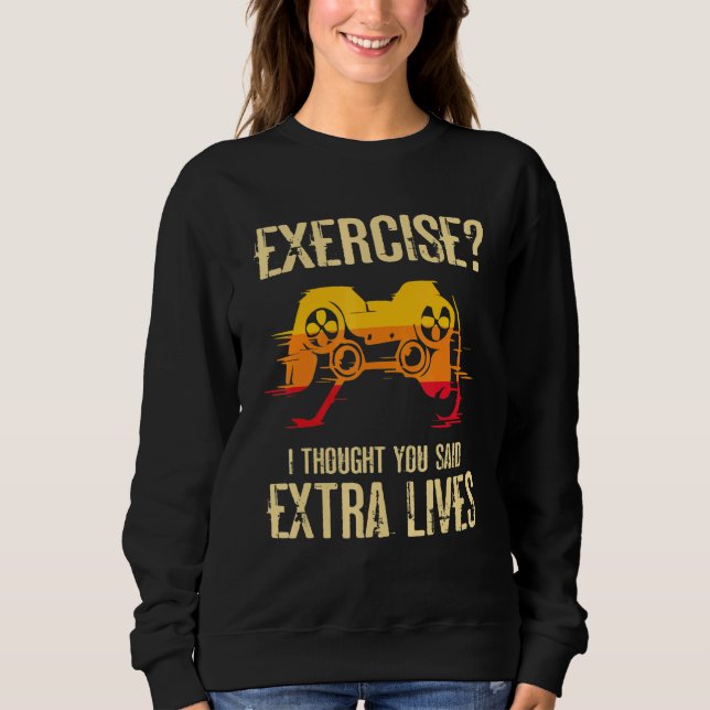 Sweatshirt Gamer Exercise Extra Lives Video Game Boys Teens K (Devant)