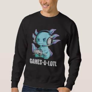 Sweatshirt Gamesolotl Axolotl Vidéo Gamer Kawaii Anime garç