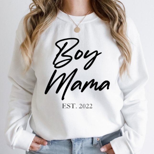 Sweatshirt Garçon Mama Custom Est. Année Mini maman maman mam (Créateur téléchargé)