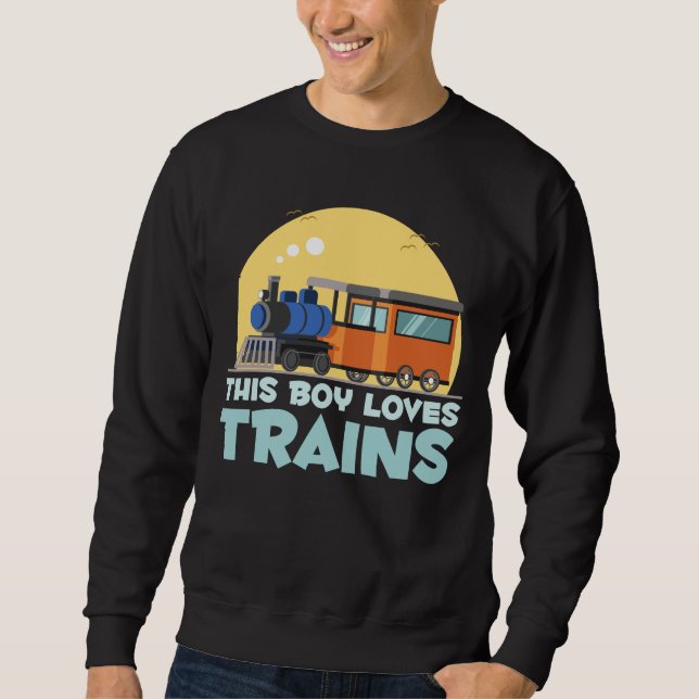 Sweatshirt Garçon Train Lover Locomotive Son Enfants Trains (Devant)