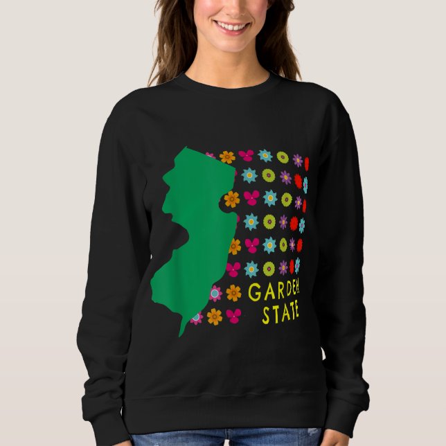 Sweatshirt Garden State NJ Pretty Flowers New Jersey Carte gr (Devant)