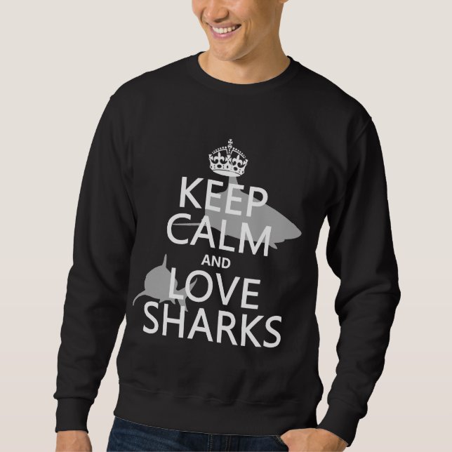 Sweatshirt Gardez le calme et aimez les requins (les couleurs (Devant)