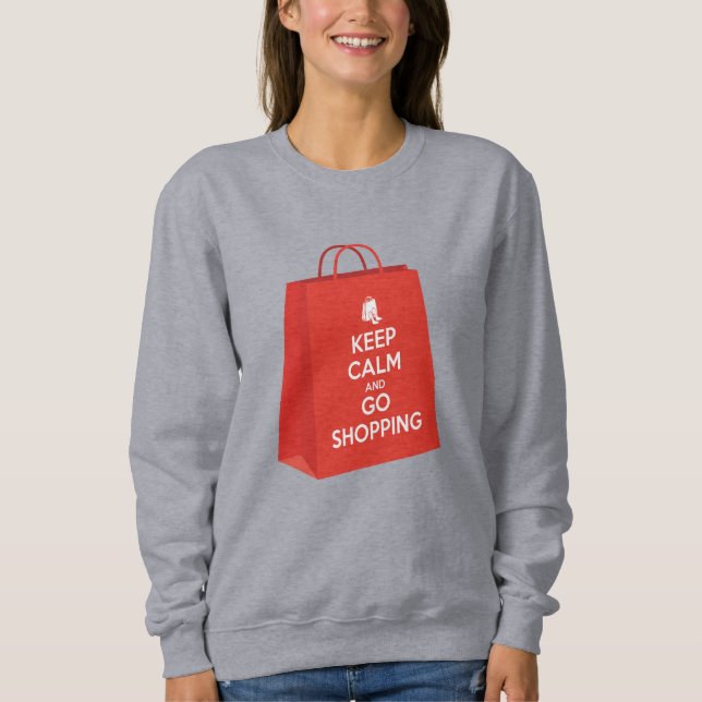 Sweatshirt Gardez le calme et aller faire du shopping (sac2) (Devant)