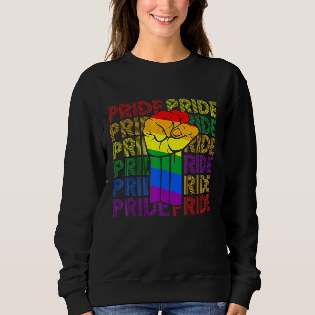 Sweatshirt Gay pride Fist Bump Lgbt - Lgbtq Lesbian Lgbt Mont (Devant)