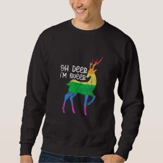 Sweatshirt GAY PRIDE LGBT Deer Je suis Queer Rainbow Flag Dis