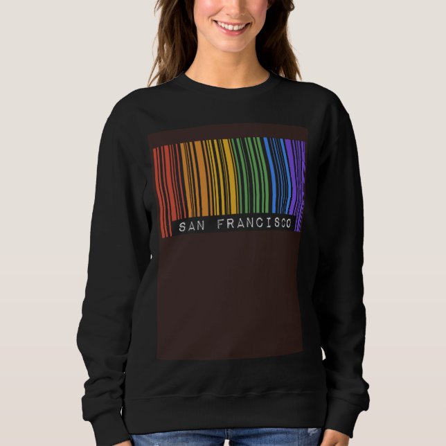 Sweatshirt Gay Queer Barcode Pride San Francisco California A (Devant)