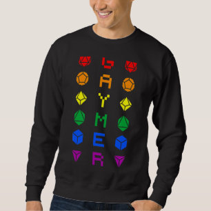 Sweatshirt Gaymer D20 Rainbow Dice Lgbt Pride Gay Gamer