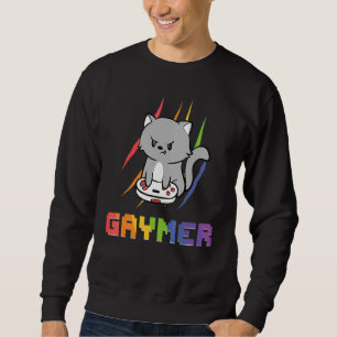 Sweatshirt Gaymer Purride Chat jeu vidéo Gamer Lgbtq Rainbow