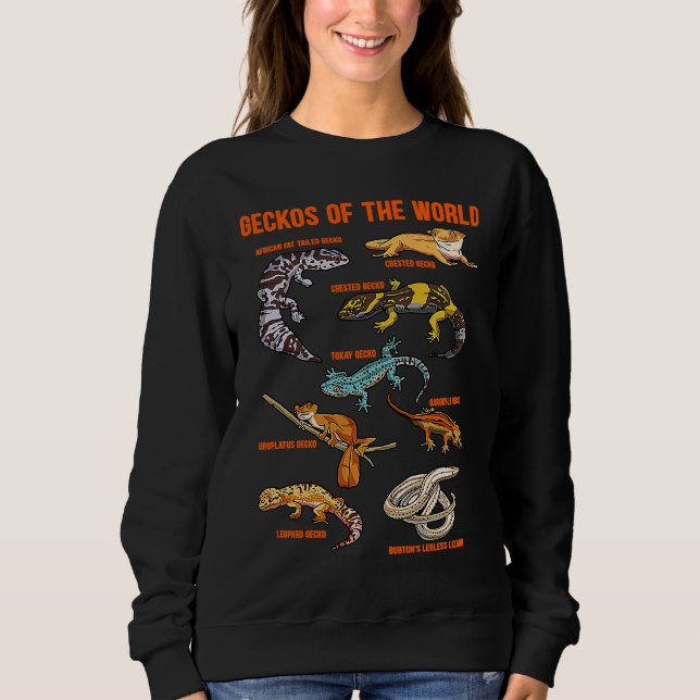 Sweatshirt Geckos Animals of the World Crested Leopard Gecko  (Devant)