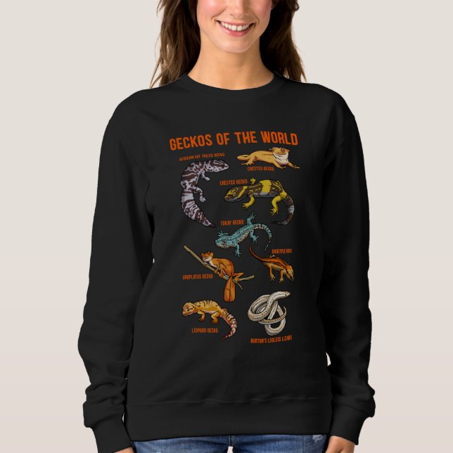 Sweatshirt Geckos Animals of the World Crested Leopard Gecko  (Devant)