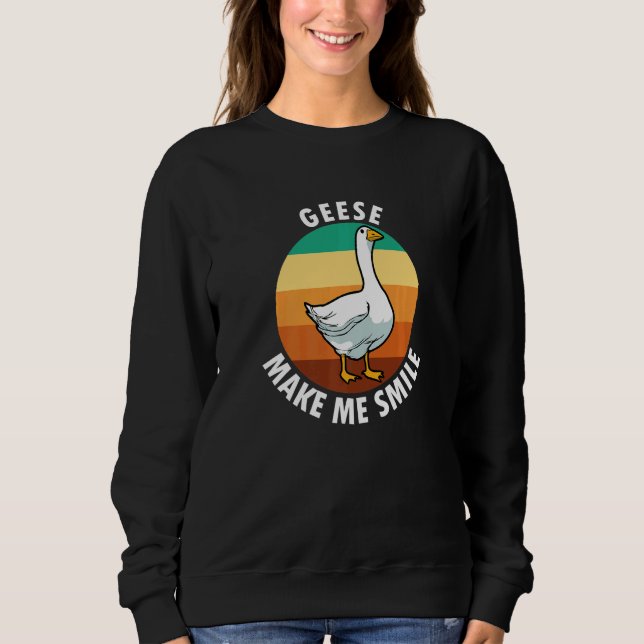 Sweatshirt Geese Smile Ironic Saying Wildlife Bird Cute Goose (Devant)