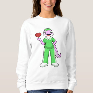 Sweatshirt Geko comme infirmière avec coeur