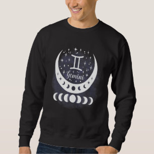 Sweatshirt Gemini Lune Phase Eau Zodiaque Panneau Horoscope P