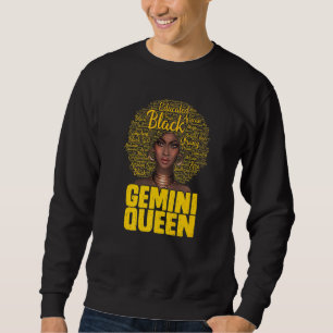 Sweatshirt Gemini Reine femme noire Afro cheveux naturels Afr