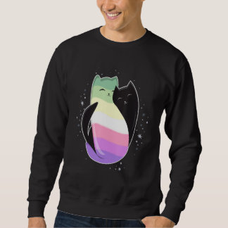 Sweatshirt Genderfae Cat Flag Nonbinary Transgender LGBT Blac