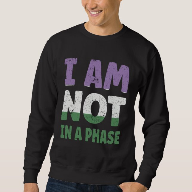 Sweatshirt Genderqueer Flag I am not in a Phase LGBTQ (Devant)