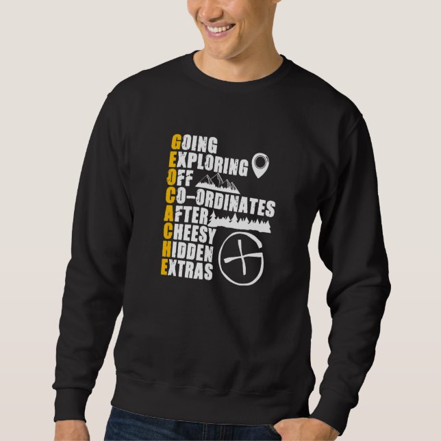 Sweatshirt Geocache Définition Trésor Geocaching Geocacher (Devant)