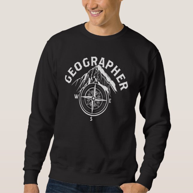 Sweatshirt Géographe Professeur Géographie Géographique Étudi (Devant)